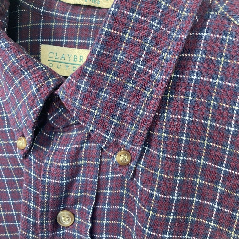 Claybrooke Outdoors Light Flannel Button Down Long Sleeve Men’s Shirt M Pocket - Picture 8 of 11
